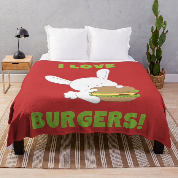 Item preview, I love burgers - funny saying with bunny designed and sold by palaodesigns.