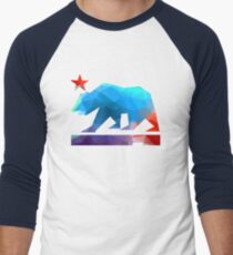 California State Flag Bear (fractal angles) Men's Baseball ¾ T-Shirt
