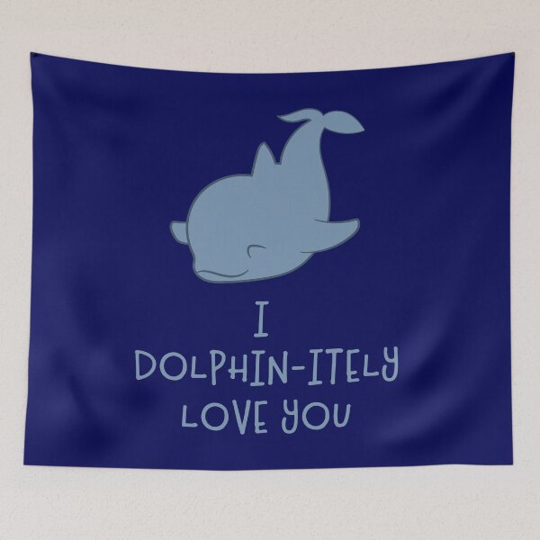 Item preview, I dolphin-itely love you - funny word game designed and sold by palaodesigns.