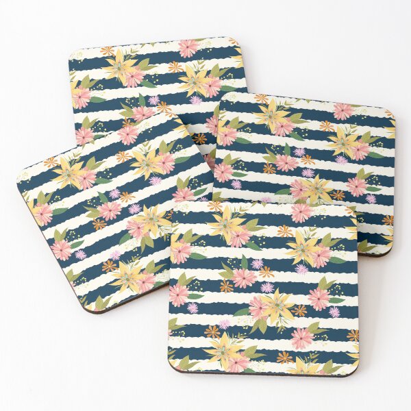 Item preview, Modern Striped Floral Pattern designed and sold by stylebytara.