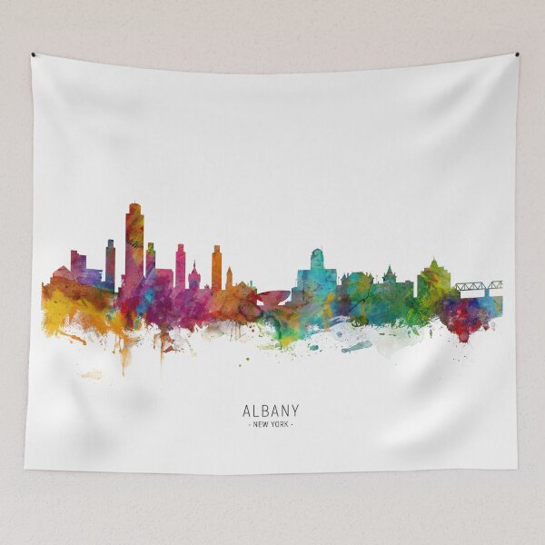Aperçu de l'œuvre Albany New York Skyline créée et vendue par ArtPrints.