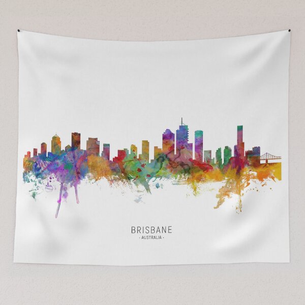 Artikelvorschau, Brisbane Australia Skyline entworfen und verkauft von ArtPrints.