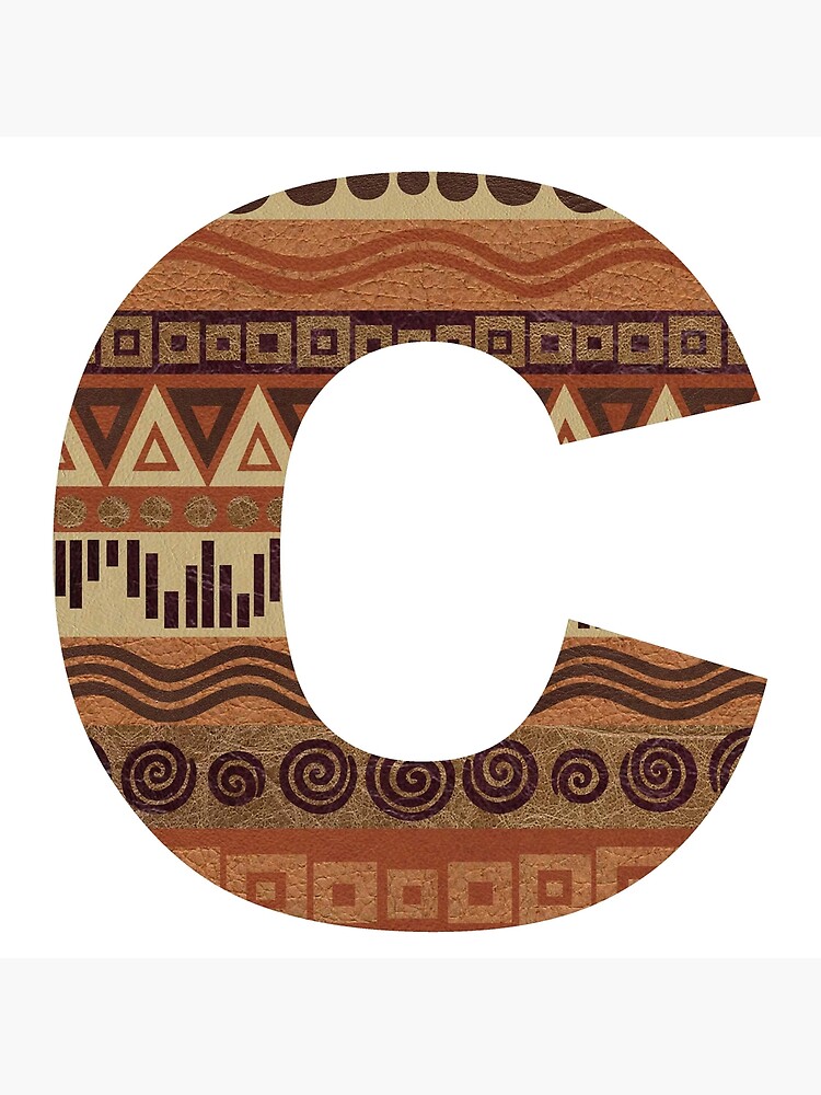 "Letter C Leather Look Pattern Tribal Ethnic Monogram Initial" Greeting ...