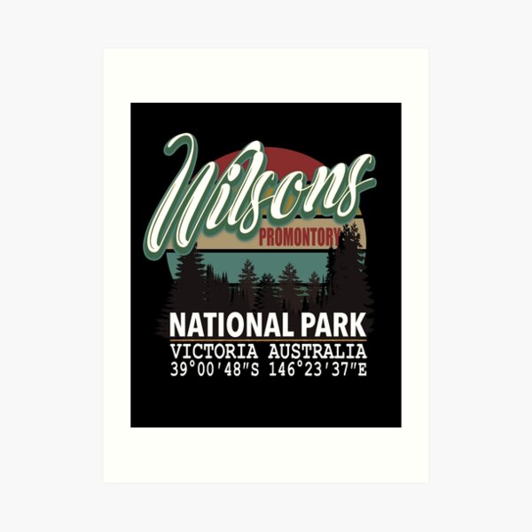 Wilsons Promontory National Park with GPS Location Tasmania Australia Art Print