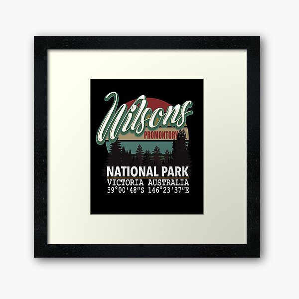 Wilsons Promontory National Park with GPS Location Tasmania Australia Framed Art Print