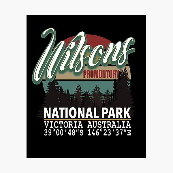 Wilsons Promontory National Park with GPS Location Tasmania Australia Photographic Print