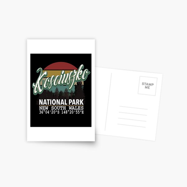 Classis Vintage Kosciuszko National Park with GPS Location New South Wales Australia Postcard