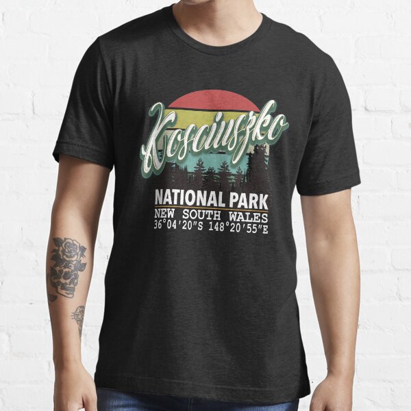 Classis Vintage Kosciuszko National Park with GPS Location New South Wales Australia Essential T-Shirt