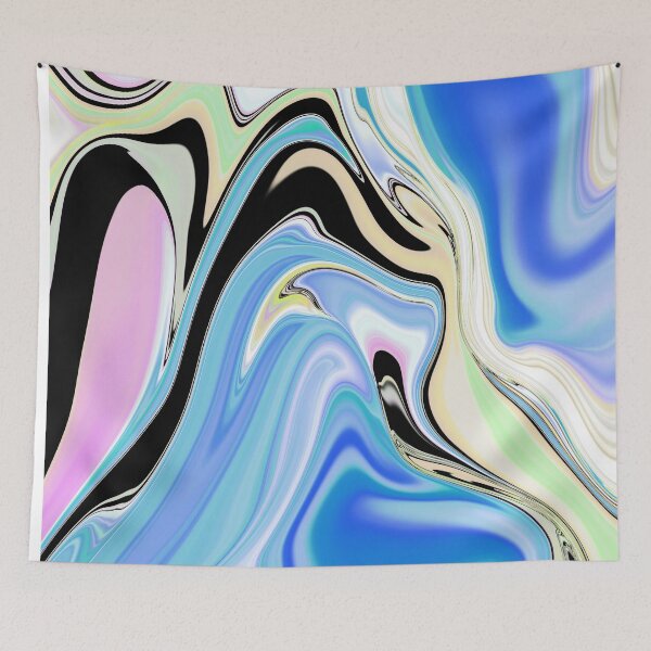 Item preview, Fluid Painting Wave pattern turquoise and white designed and sold by Patricia Piotrak.