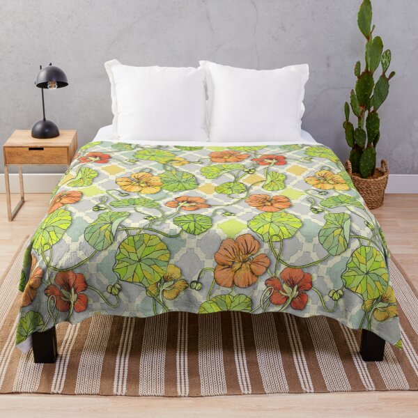 Item preview, Climbing Nasturtiums in Lemon, Lime and Tangerine designed and sold by micklyn.
