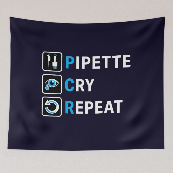 Item preview, PCR Pipette Cry Repeat Funny Design for DNA Biotechnology Lab Scientists designed and sold by Zit-Zat-Zot.