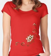 Climbing Lotus on Saffron Women's Fitted Scoop T-Shirt