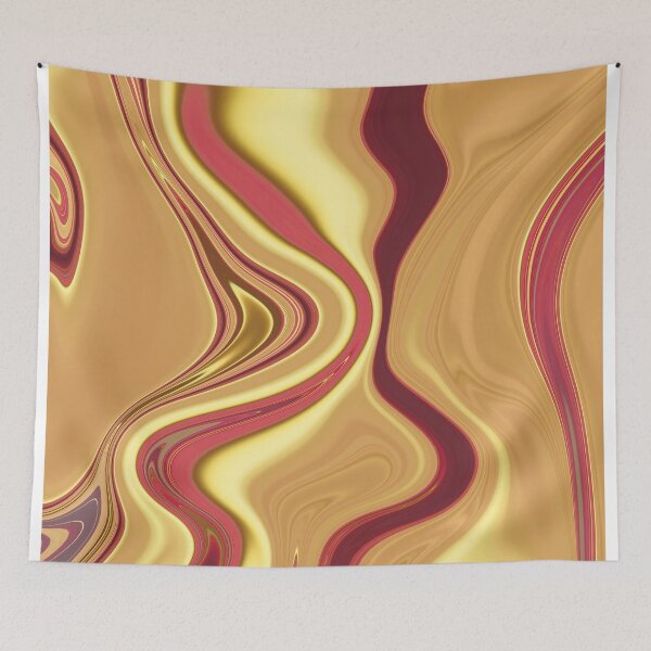 Item preview, Abstract Fluid Painting Marble Pattern Gold and Red designed and sold by Patricia Piotrak.