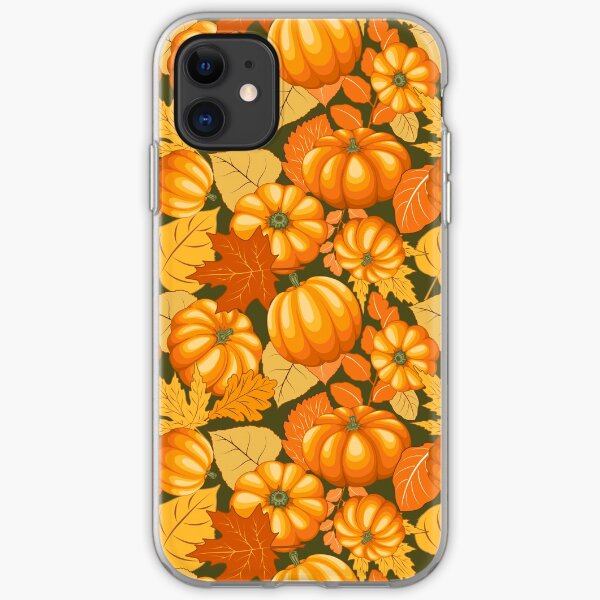 Pumpkins and Autumn Leaves Party iPhone Soft Case