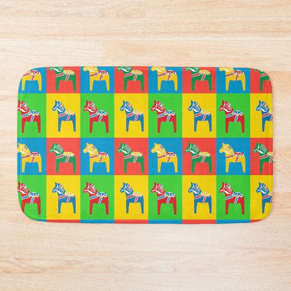 Item preview, Dala Horses Dalarna Squares Sweden Horse Dalecarlian Swedish Colorful designed and sold by funnytshirtemp.