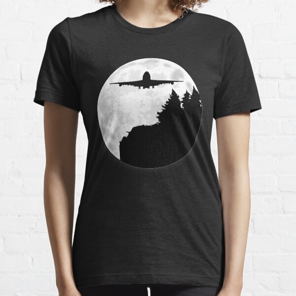 747 Jumbo Jet Under The Moon Essential T-Shirt
