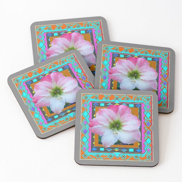 Item preview, WESTERN GREY ART  PINK & WHITE AMARYLLIS FLORAL  designed and sold by sharlesart.