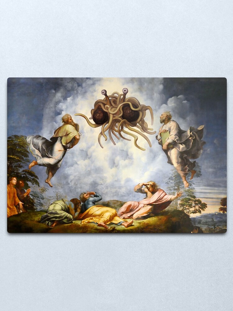 Alternate view of The Transfiguration of The Flying Spaghetti Monster Metal Print