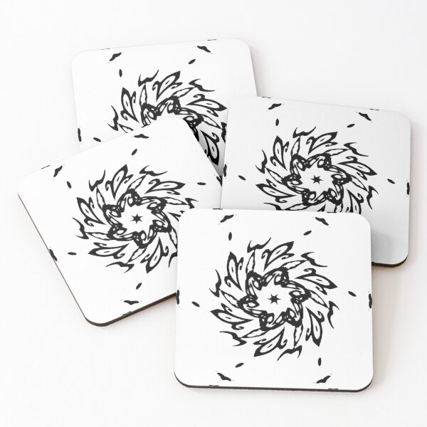 #Design, #illustration, #art, #abstract, shape, nature, leaf, silhouette, outlined, creativity Coasters (Set of 4)