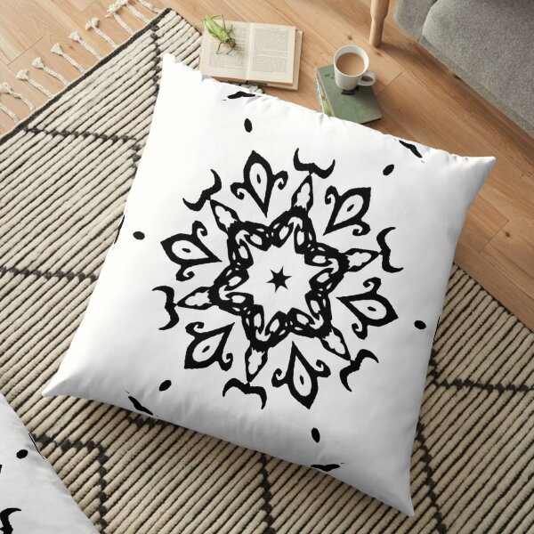 #Design, #illustration, #art, #abstract, shape, nature, leaf, silhouette, outlined, creativity Floor Pillow