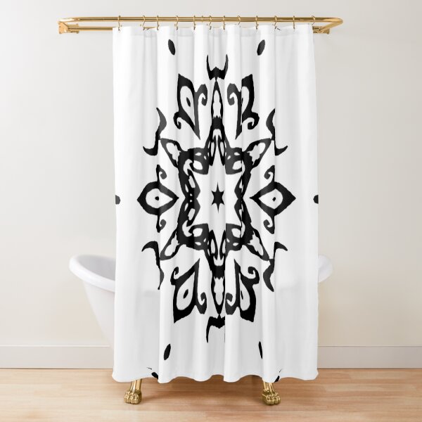 #Design, #illustration, #art, #abstract, shape, nature, leaf, silhouette, outlined, creativity Shower Curtain