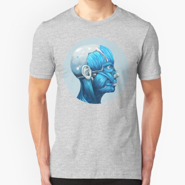 Android Facial Muscles Icon | Digital Illustration Slim Fit T-Shirt
