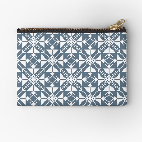 Blue folk Zipper Pouch