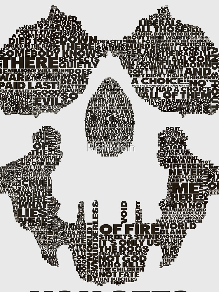 Thumbnail 3 of 3, Scarf, Watchmen - Rorschach Typography designed and sold by RellikJoin.