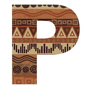 "Letter P Leather Look Pattern Tribal Ethnic Monogram Initial ...