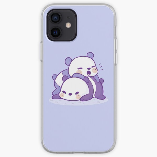 Cute Sleepy Pandas iPhone Soft Case