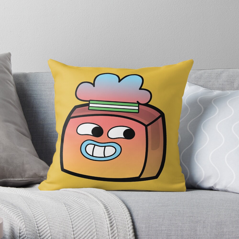 Tobias Gumball - The Amazing World of Gumball Boxheadz Throw Pillow