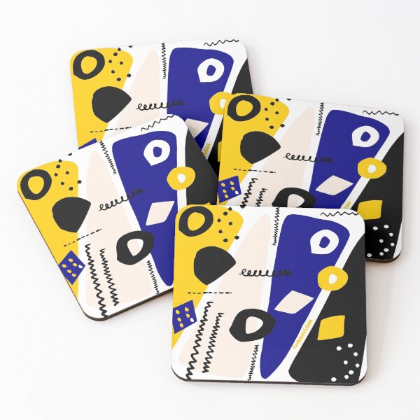 Item preview, Blue and Yellow Abstract Modern Print designed and sold by kapotka.