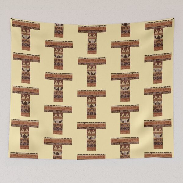 Item preview, Letter T Leather Look Pattern Tribal Ethnic Monogram Initial designed and sold by theartofvikki.