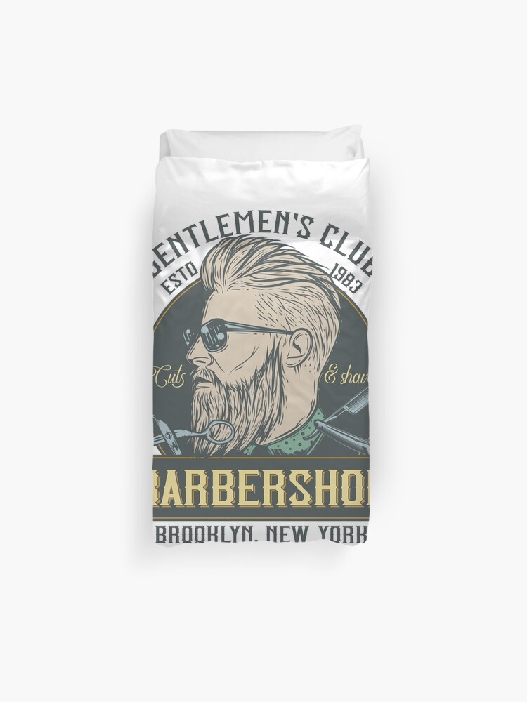 Barbershop Gentlemen S Club Brooklyn New York Duvet Cover By