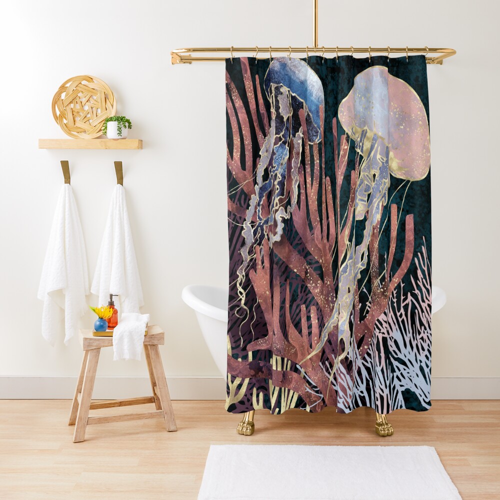 Metallic Coral Shower Curtain