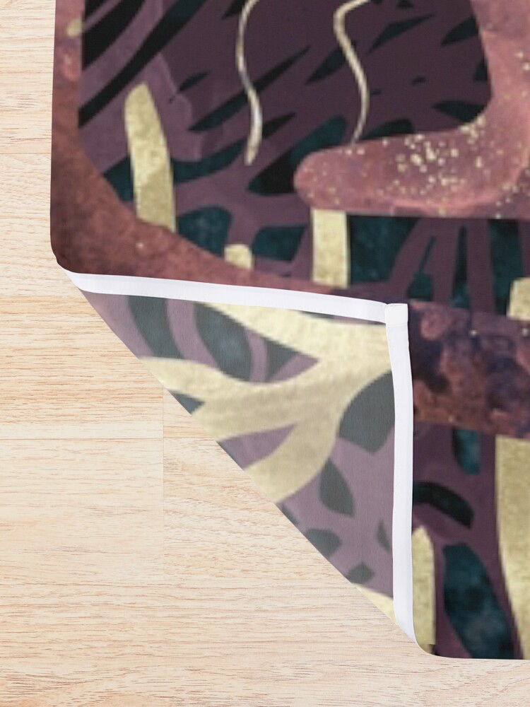 Alternate view of Metallic Coral Shower Curtain