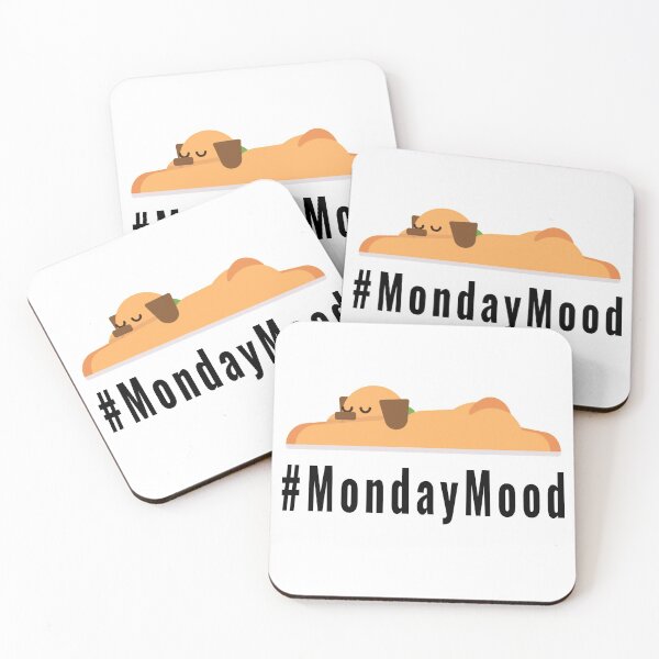 Item preview, Funny Monday Mood Hashtag Sleeping Dog #MondayMood designed and sold by Cute and Funny Animal Art Designs.