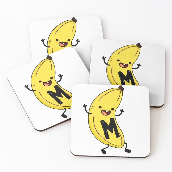 Item preview, Alphabet Letter M Cute Groovy Banana designed and sold by kidsmonogram.