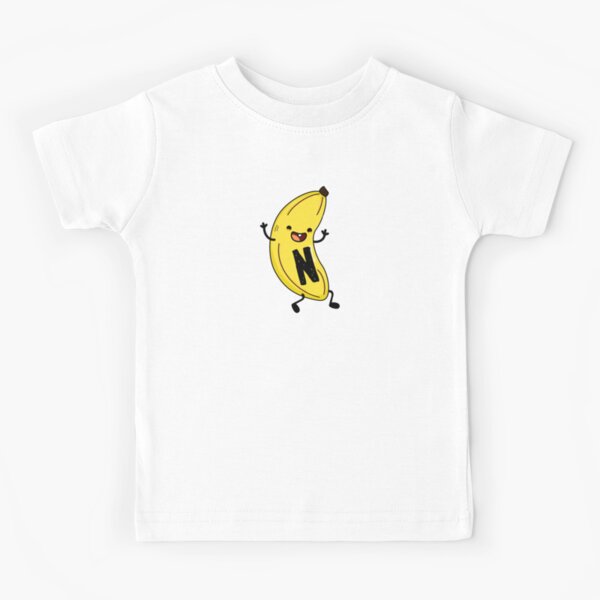 Alphabet Letter N Cute Groovy Banana Kids T-Shirt