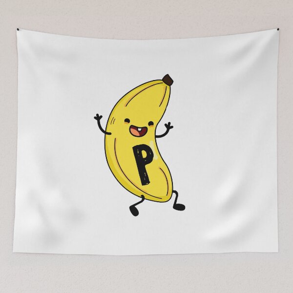 Item preview, Alphabet Letter P Cute Groovy Banana designed and sold by kidsmonogram.