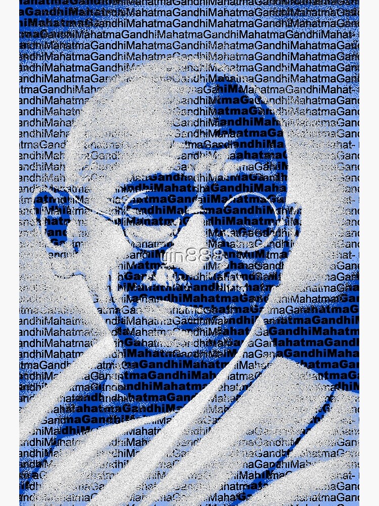 Mahatma Gandhi portrait with blue background 