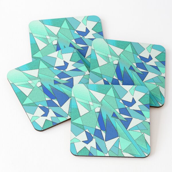 Item preview, Blue tone triangles in carved style designed and sold by ShapesColors.