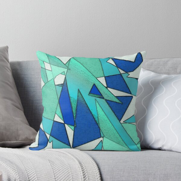 Item preview, Blue tone triangles in carved style designed and sold by ShapesColors.