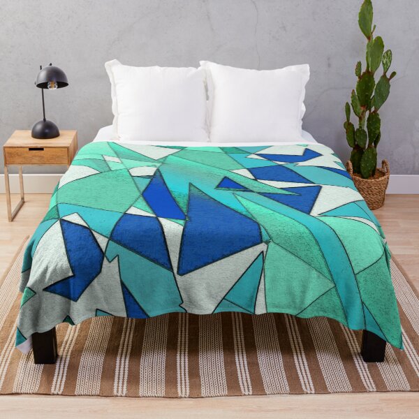 Item preview, Blue tone triangles in carved style designed and sold by ShapesColors.
