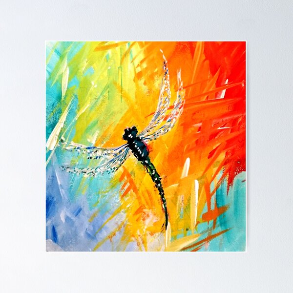 Orange Dragonfly Wall Art for Sale