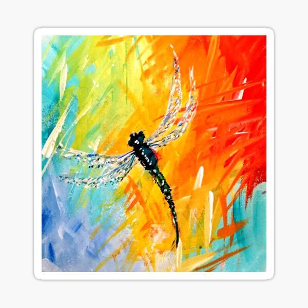 Rainbow Dragonfly Sticker