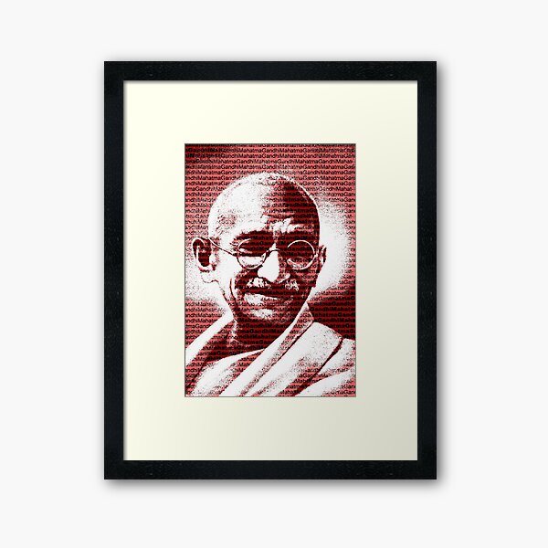 Mahatma Gandhi portrait with blue background 