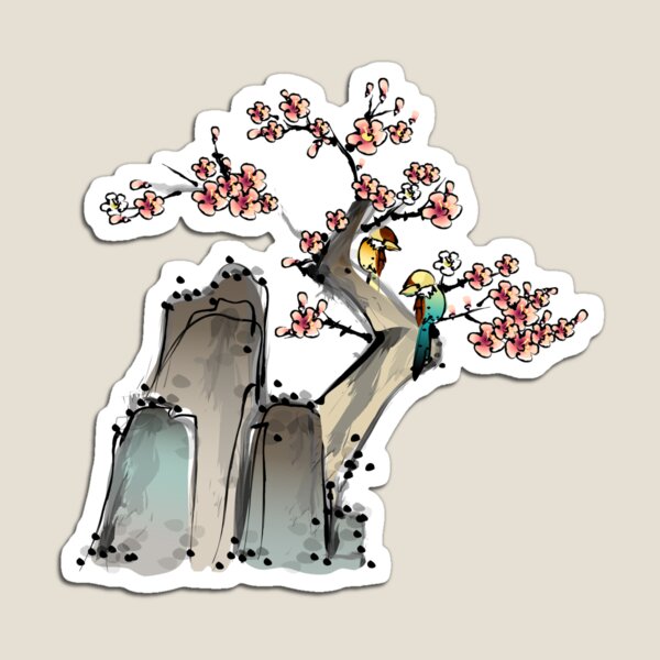 Asiatische Blüten Magnet
