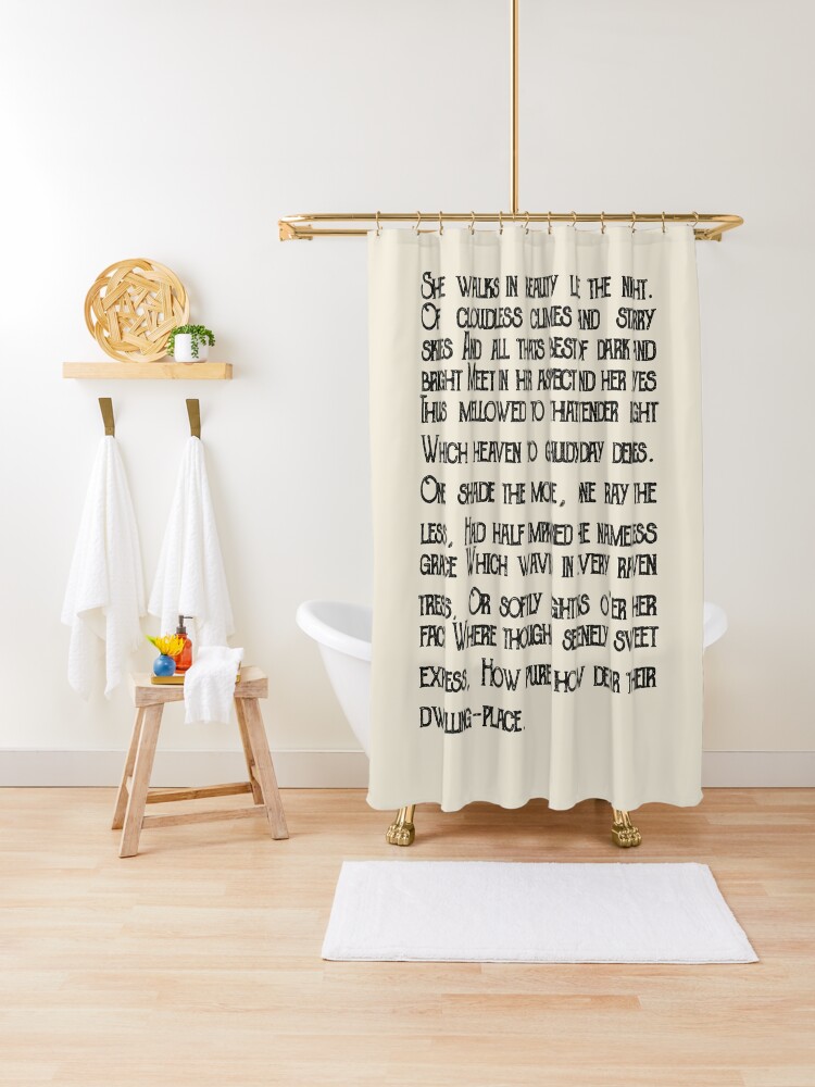 She Walks In Beauty Shower Curtain By Laurabethlove Redbubble