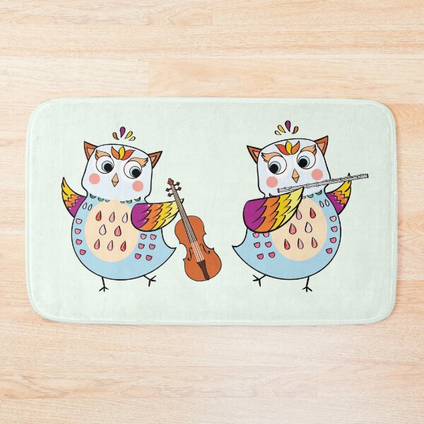 Item preview, Cute Owls Playing Flute and Violin Orchestra designed and sold by Kate Hyunsu Cho.